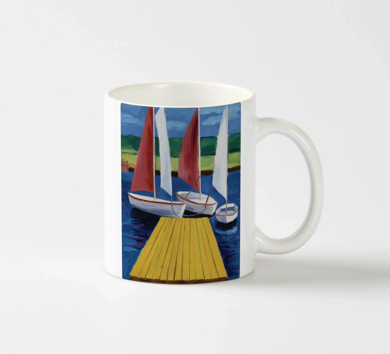 Zeilboot Dock Rust keramische mok van Mystic Grain