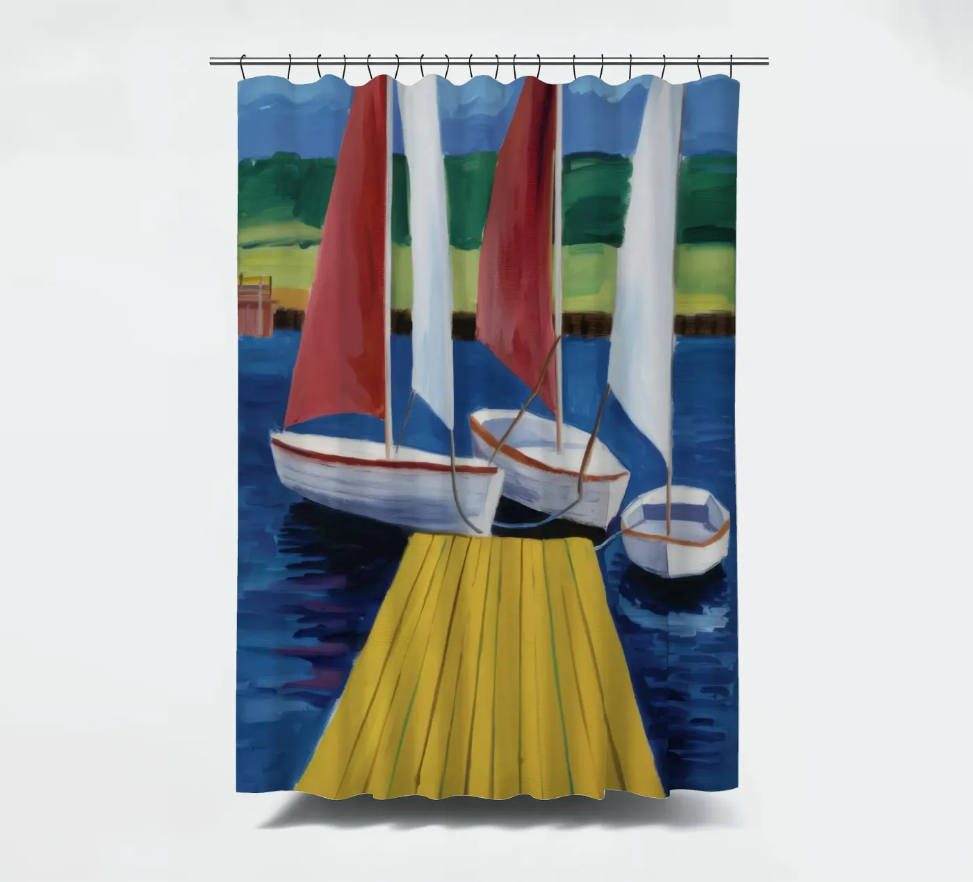 Zeilboot Dock Rust douchegordijn van Mystic Grain