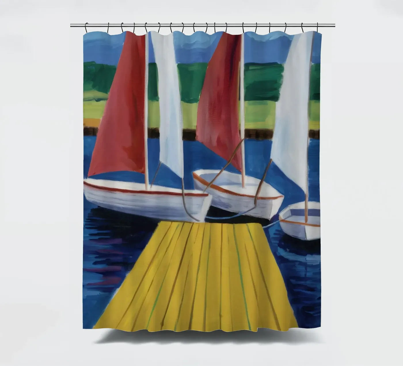 Zeilboot Dock Rust douchegordijn van Mystic Grain