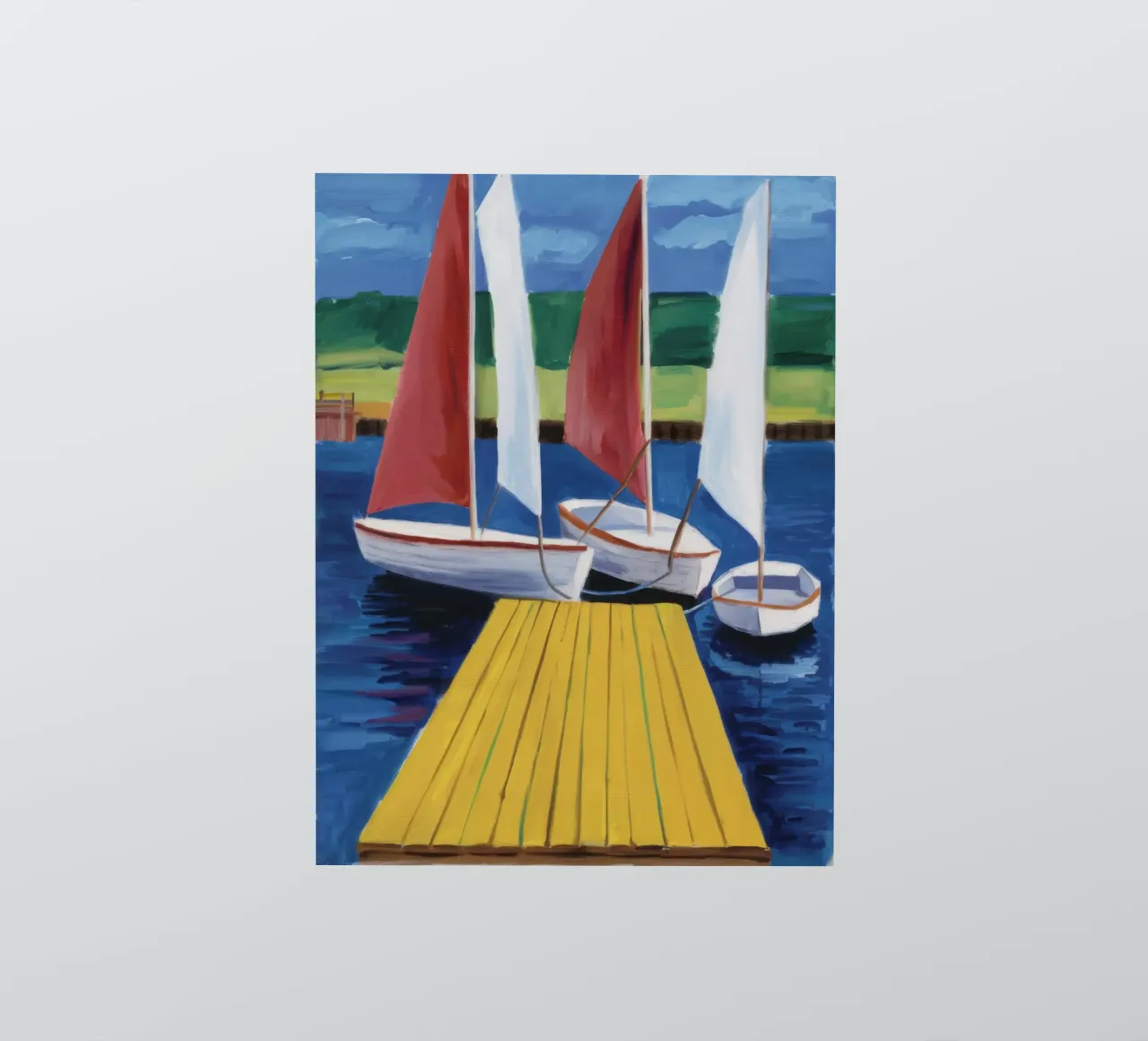 Sailboat Dock Calm sticker van Mystic Grain