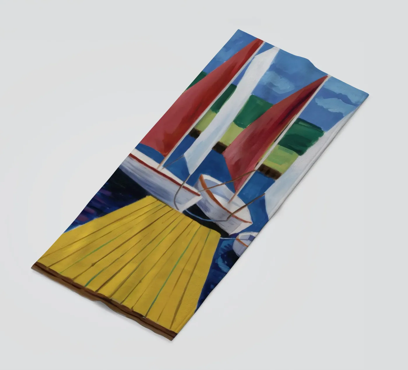 Zeilboot Dock Rust strandhanddoek van Mystic Grain