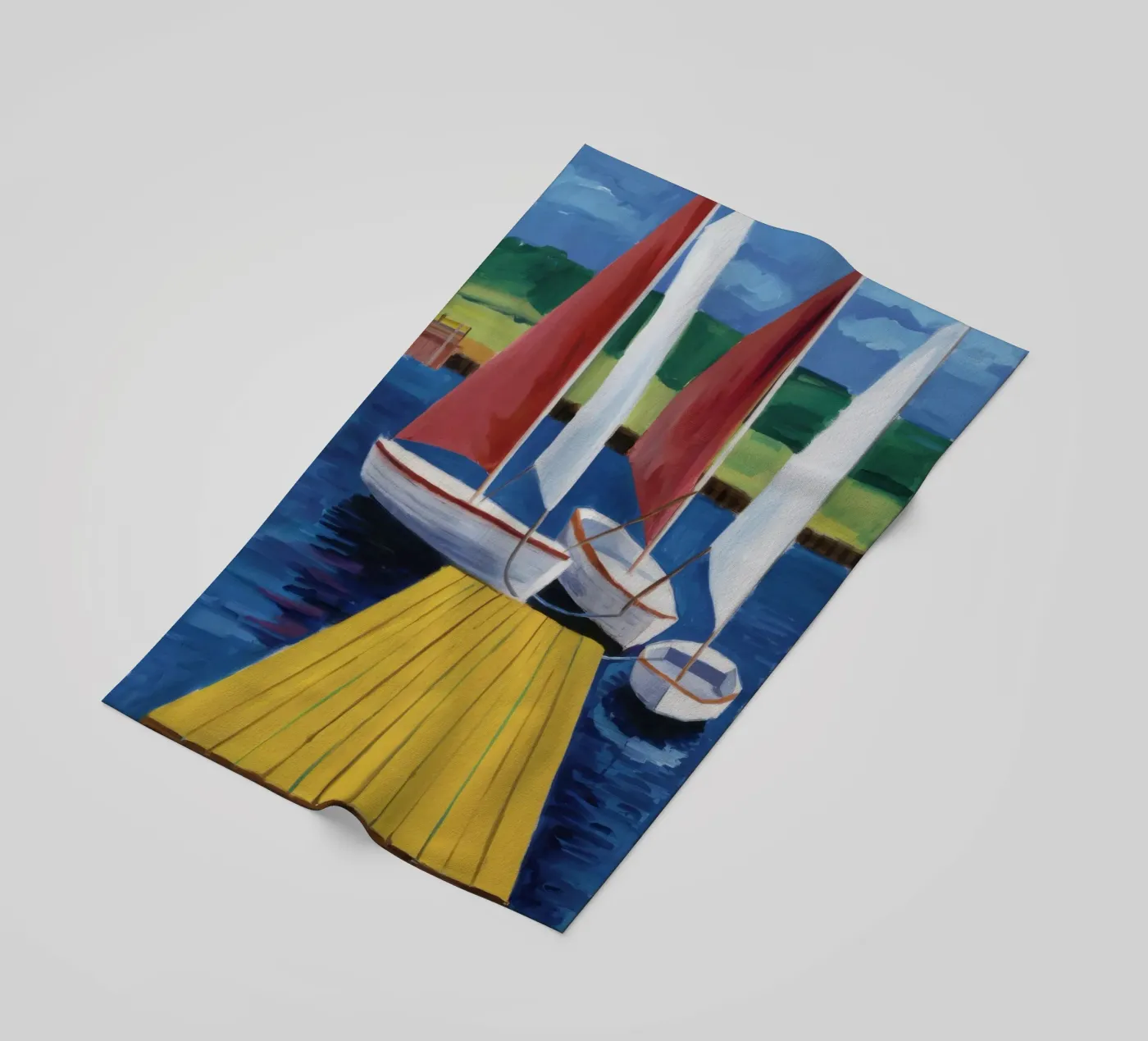 Zeilboot Dock Rust strandhanddoek van Mystic Grain