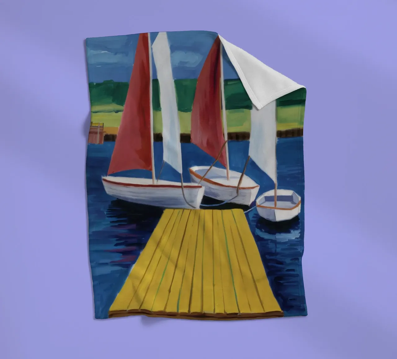 Zeilboot Dock Rust fleecedeken van Mystic Grain