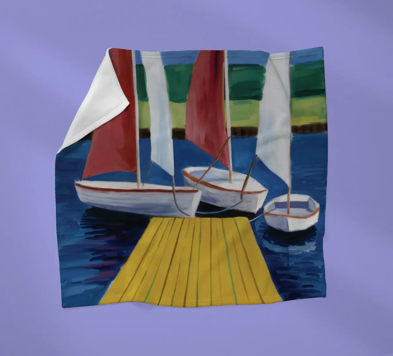 Zeilboot Dock Rust fleecedeken van Mystic Grain