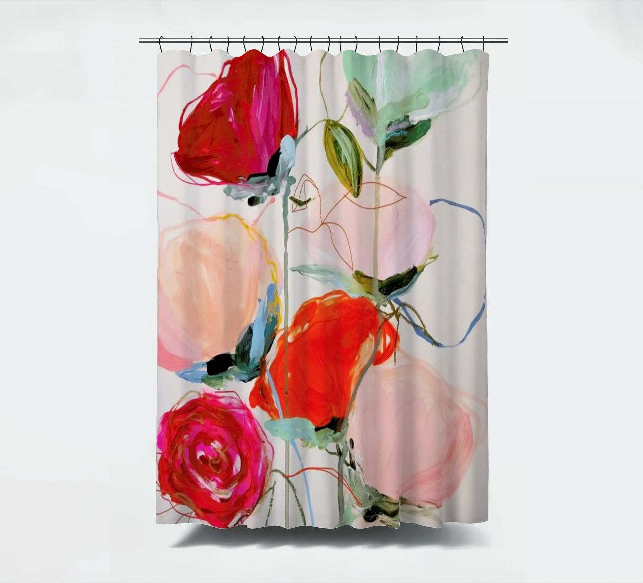 Bloom Series Time Leighviner Web cortina de baño de Leigh Viner