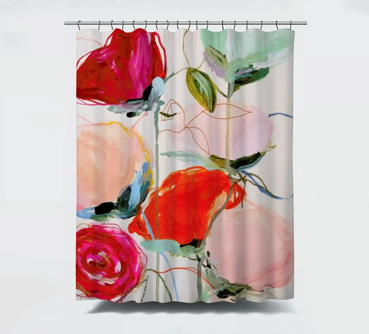 Bloom Series Time Leighviner Web cortina de baño de Leigh Viner