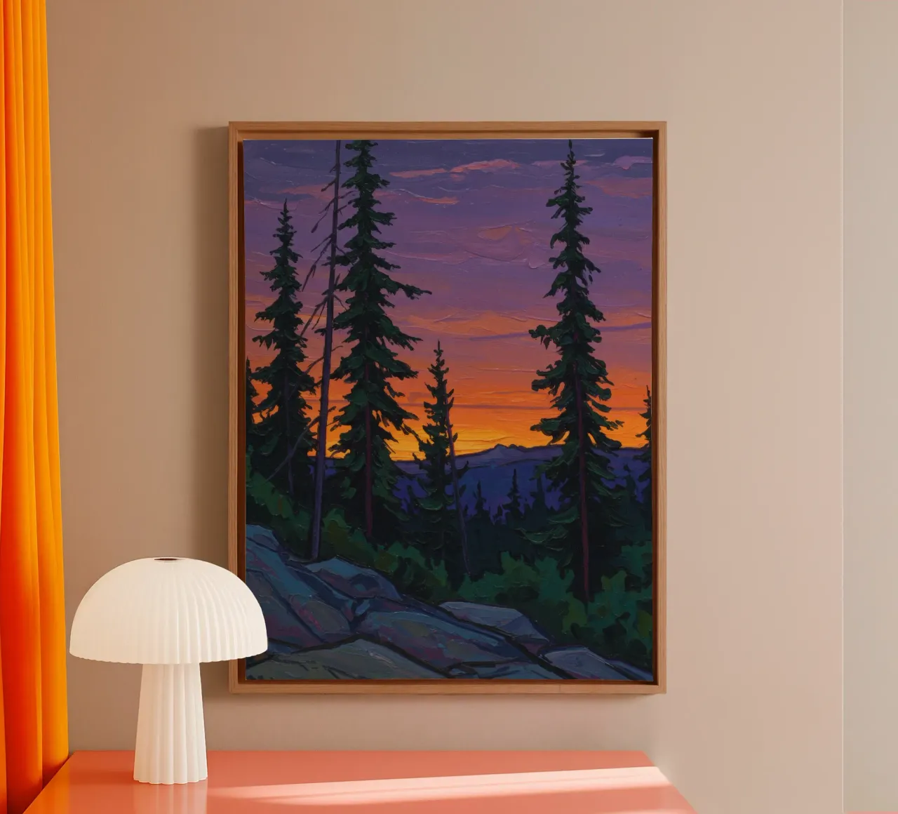 Pijnbomen canvas met Baklijst van Art Center