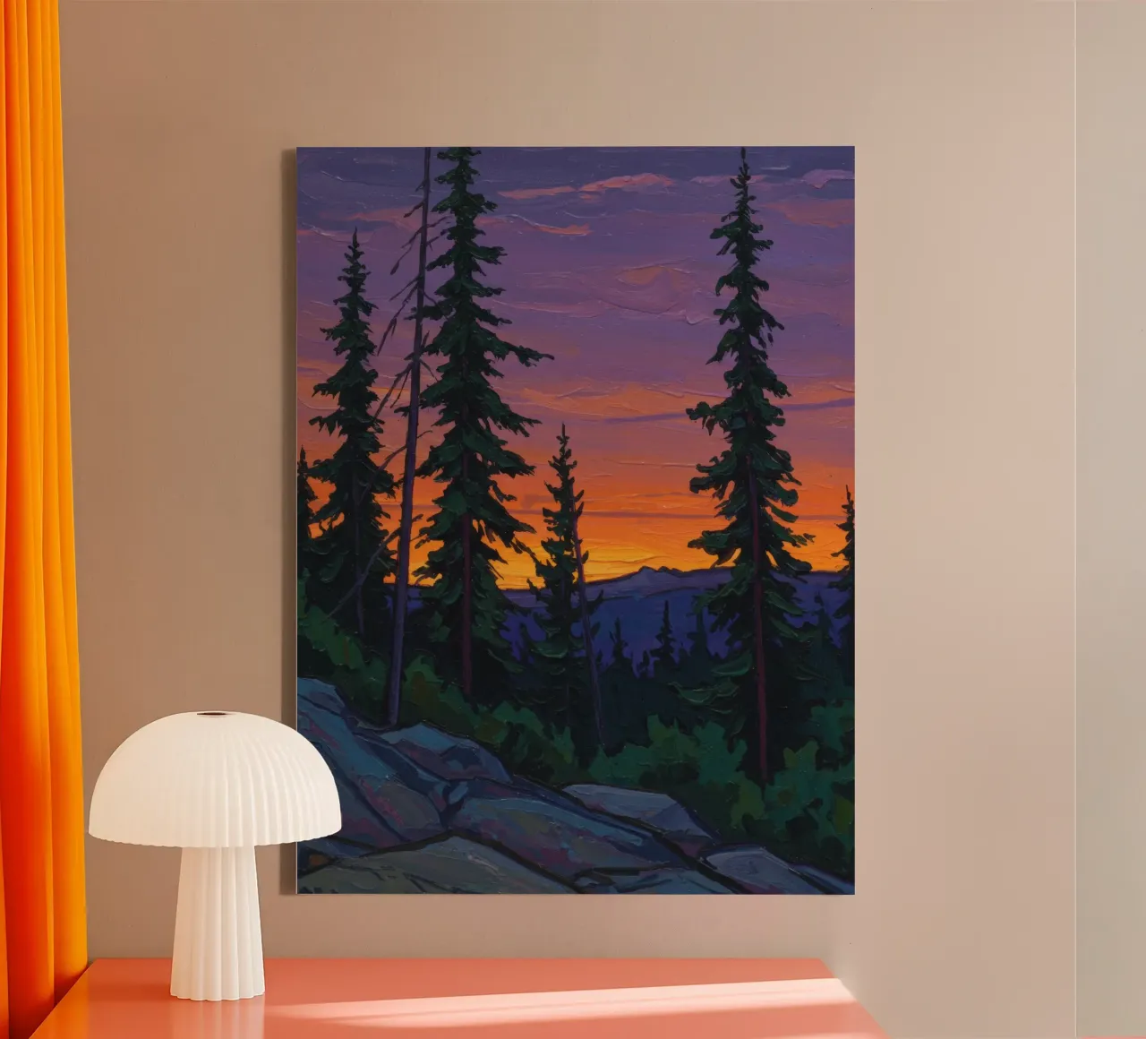 Pijnbomen canvas met Baklijst van Art Center