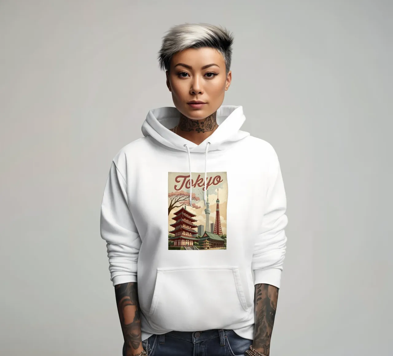 Poster retrò d'epoca di Tokyo felpa con cappuccio da 🎁 ARTVI-SHOP