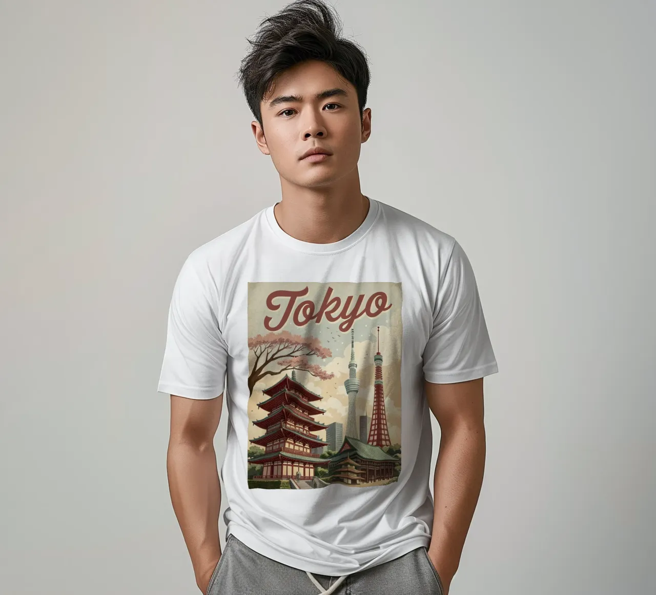 Poster retrò d'epoca di Tokyo t-shirt da 🎁 ARTVI-SHOP