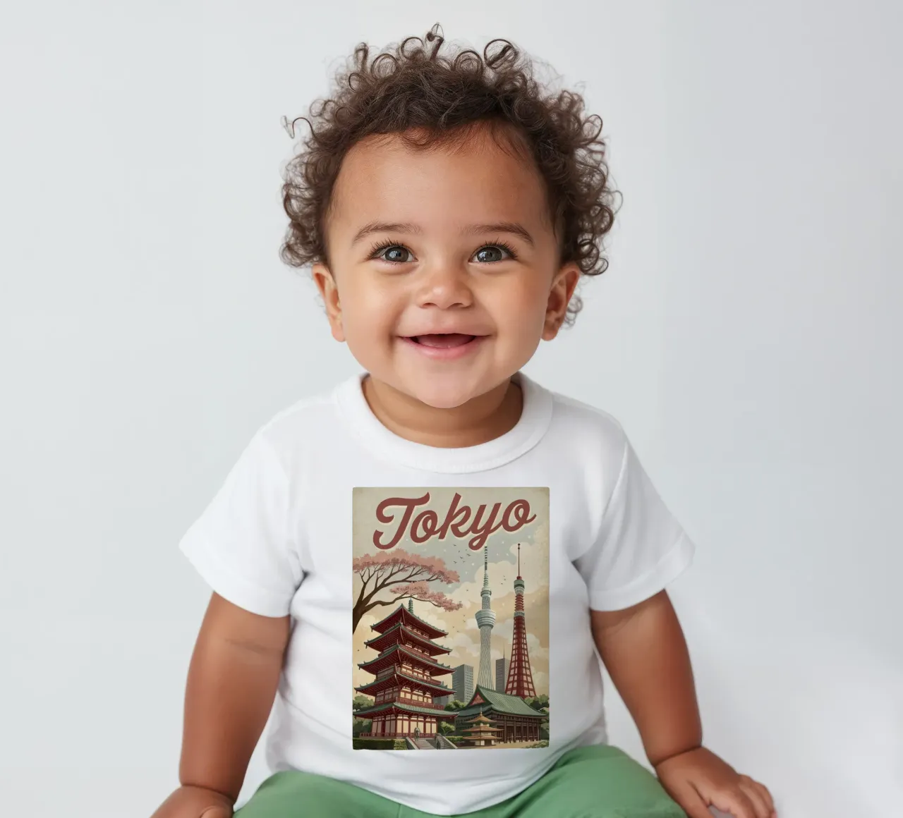 Poster retrò d'epoca di Tokyo maglietta neonato da 🎁 ARTVI-SHOP