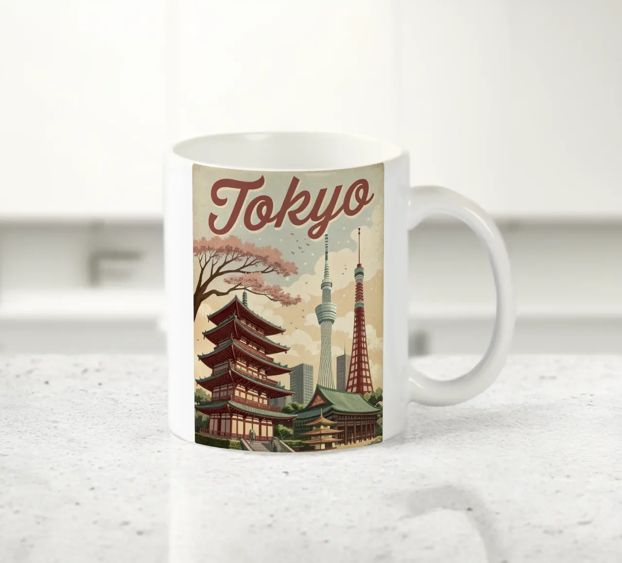 Poster retrò d'epoca di Tokyo tazza in ceramica da 🎁 ARTVI-SHOP