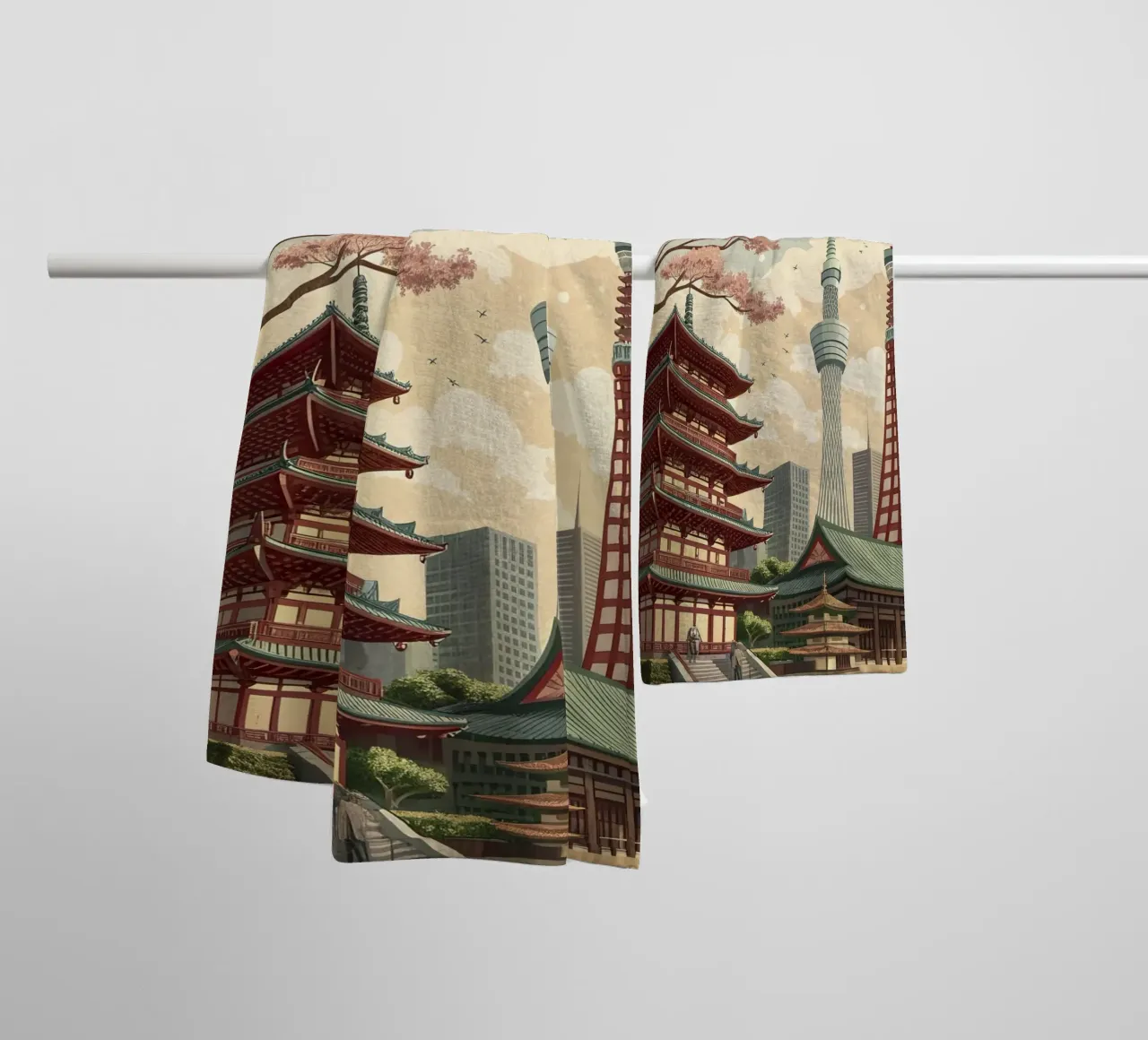 Poster retrò d'epoca di Tokyo asciugamano da bagno da 🎁 ARTVI-SHOP