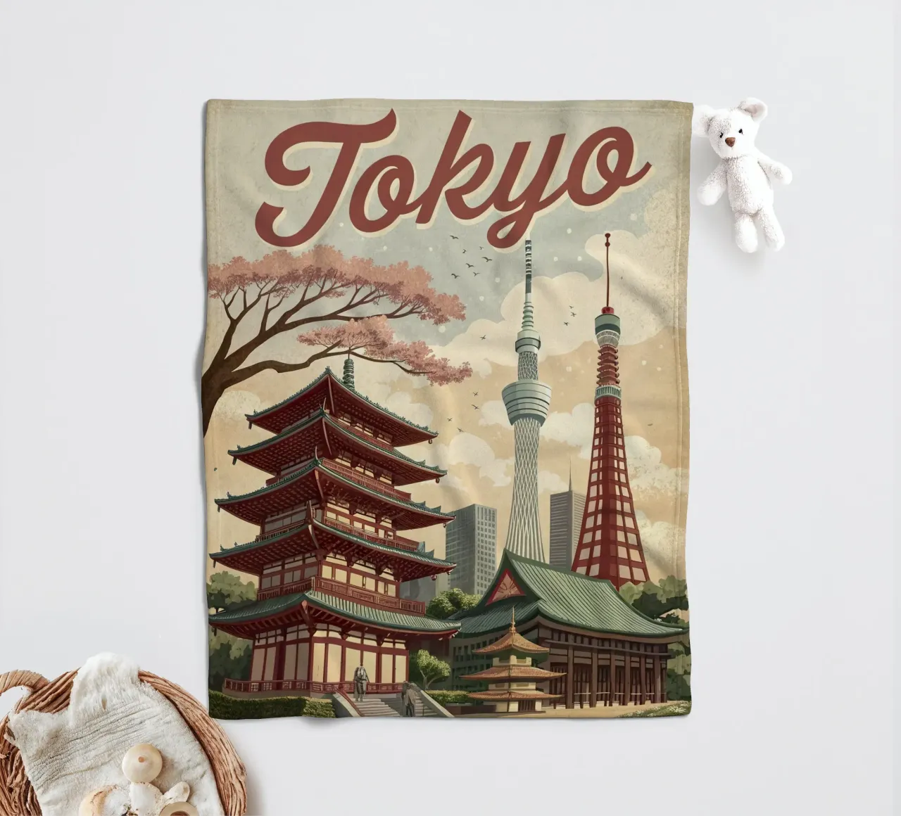 Poster retrò d'epoca di Tokyo coperta in pile da 🎁 ARTVI-SHOP