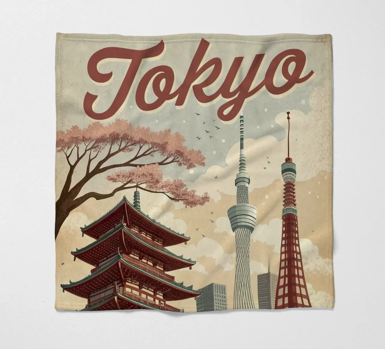 Poster retrò d'epoca di Tokyo coperta in pile da 🎁 ARTVI-SHOP