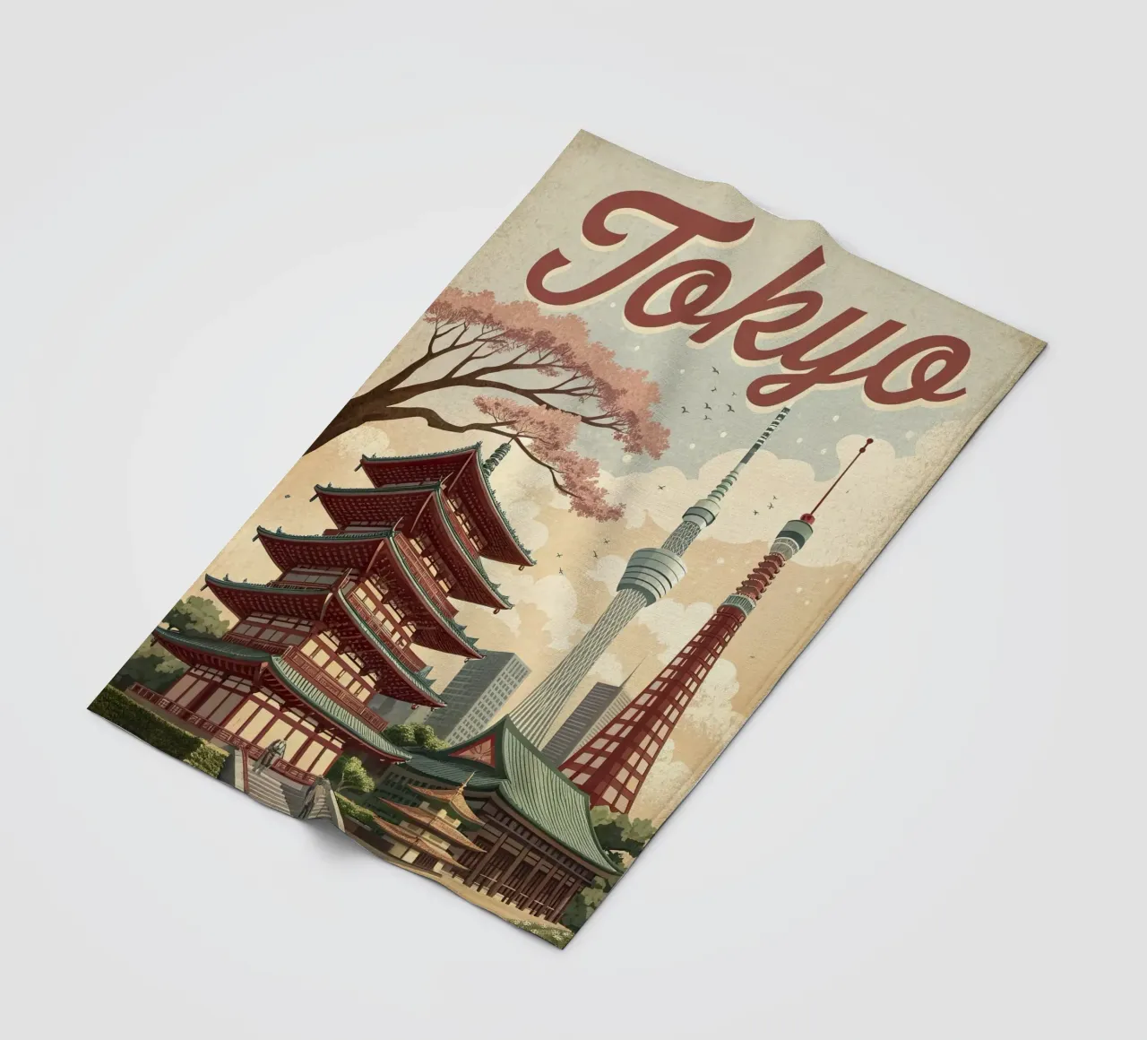 Poster retrò d'epoca di Tokyo coperta in pile da 🎁 ARTVI-SHOP