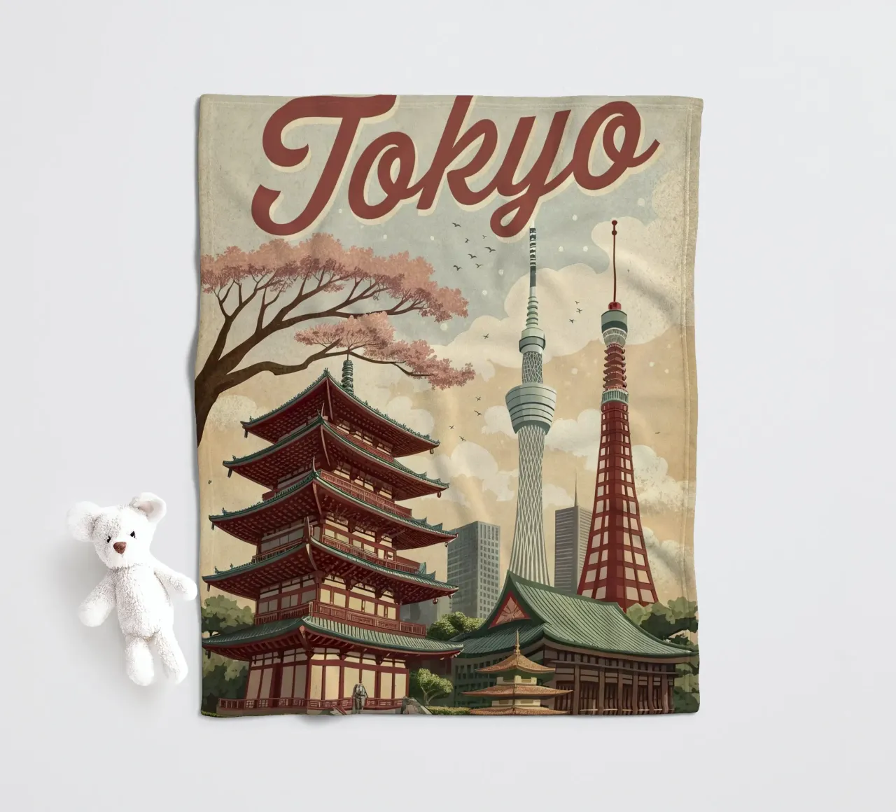 Poster retrò d'epoca di Tokyo coperta in pile da 🎁 ARTVI-SHOP