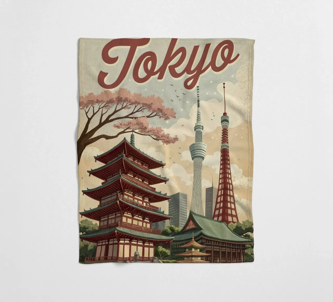 Poster retrò d'epoca di Tokyo coperta in pile da 🎁 ARTVI-SHOP