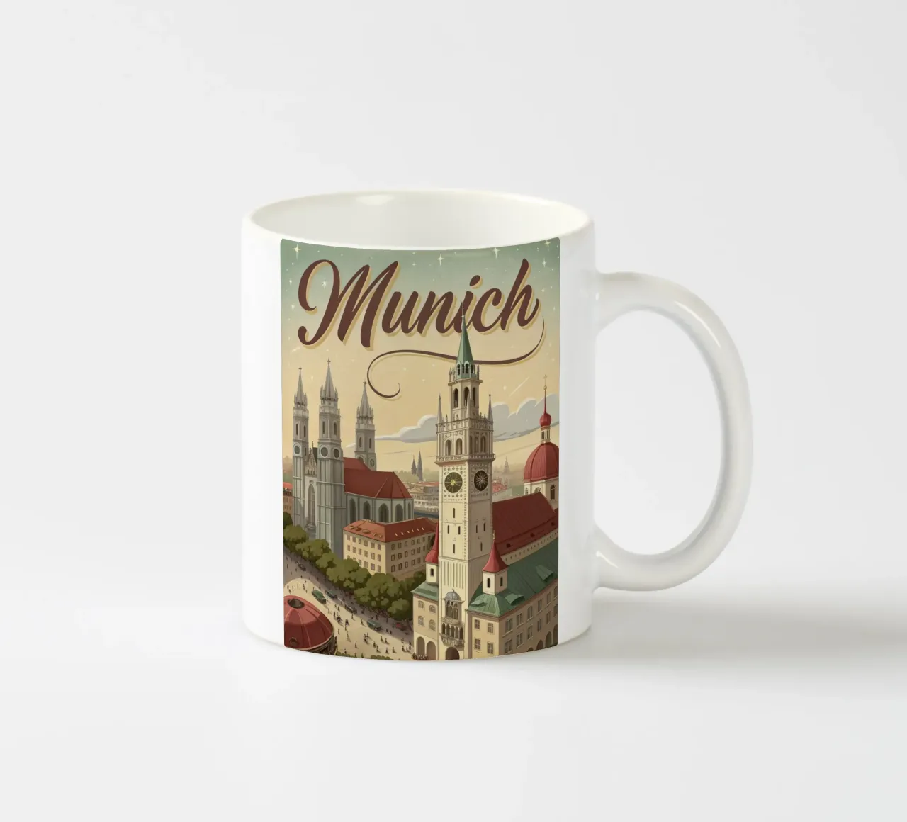 Poster retrò d'epoca di Monaco di Baviera tazza in ceramica da ARTVI-SHOP