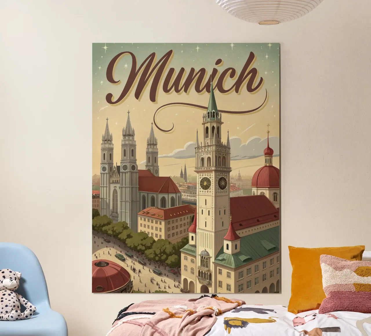 Vintage retro poster of Munich Poster von 🎁 NOBELART