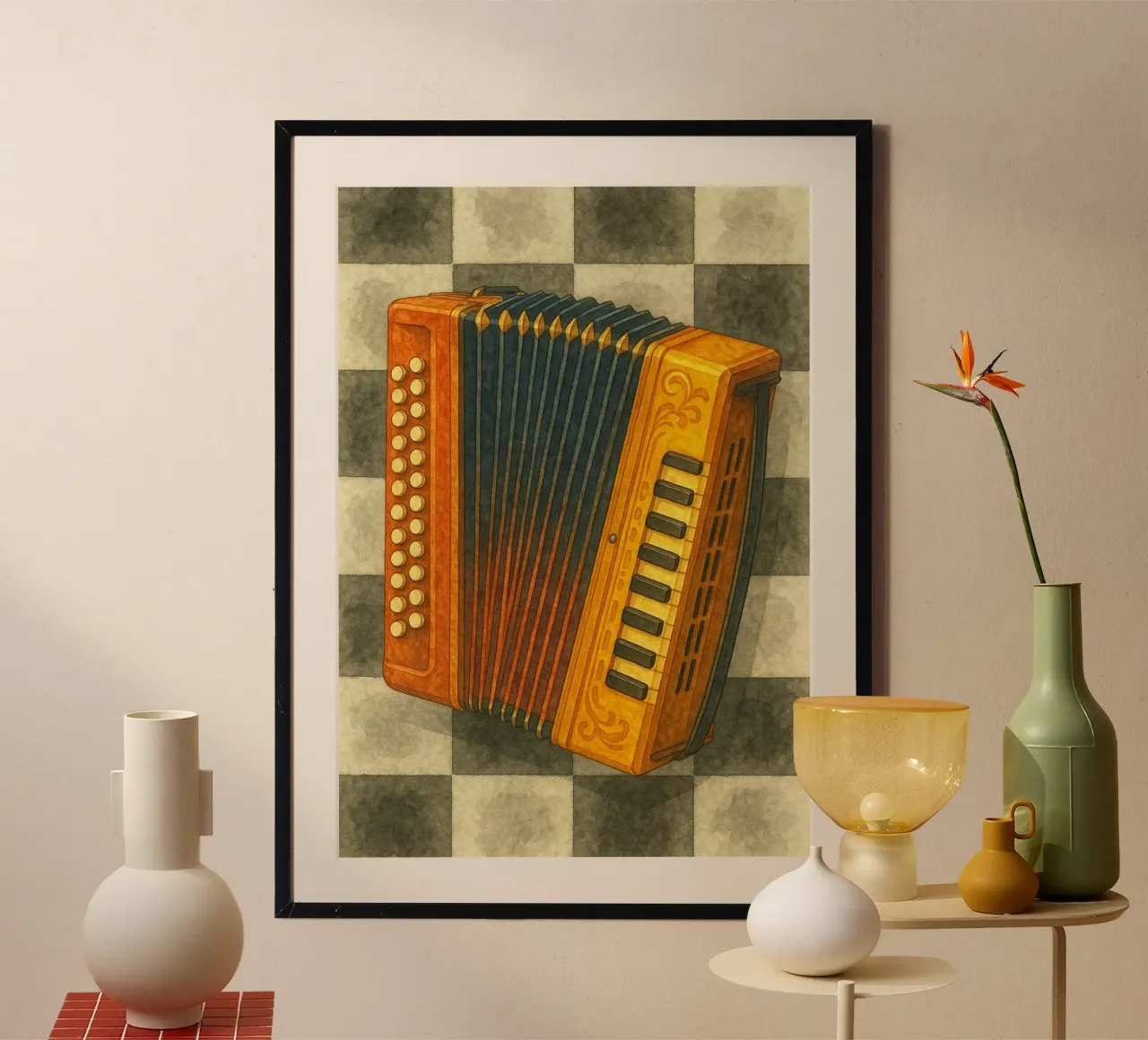 Akkordeon Phantasie Malerei Zeichnung Kunst Poster von the gendels