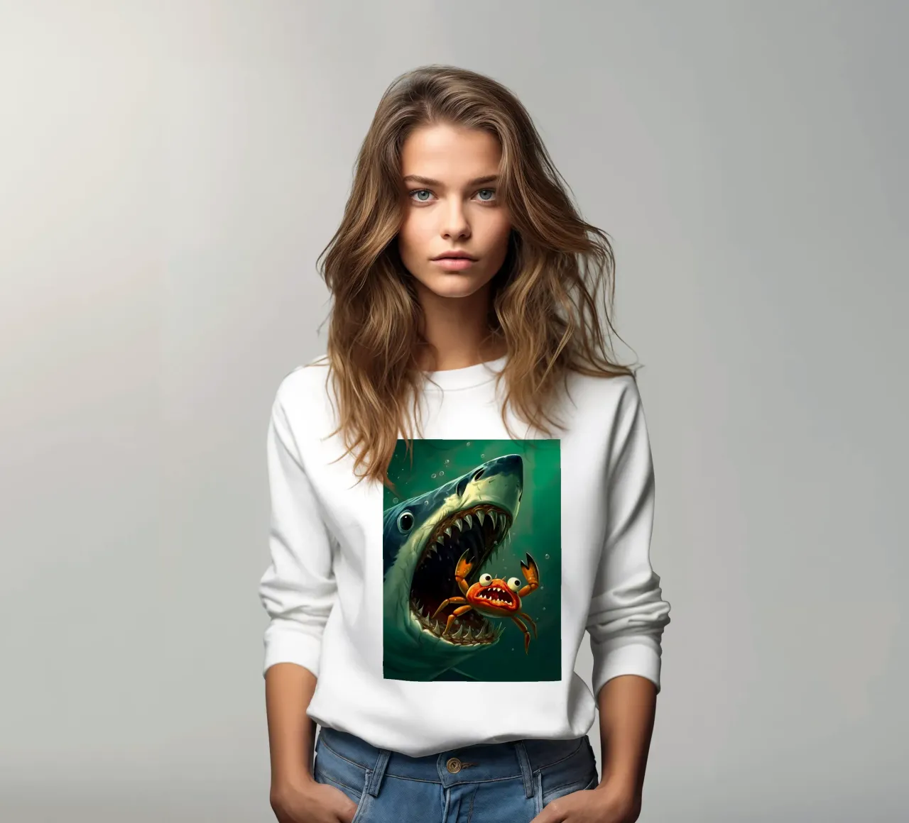 tiburón hambriento sudadera de 🎁 ARTVI-SHOP