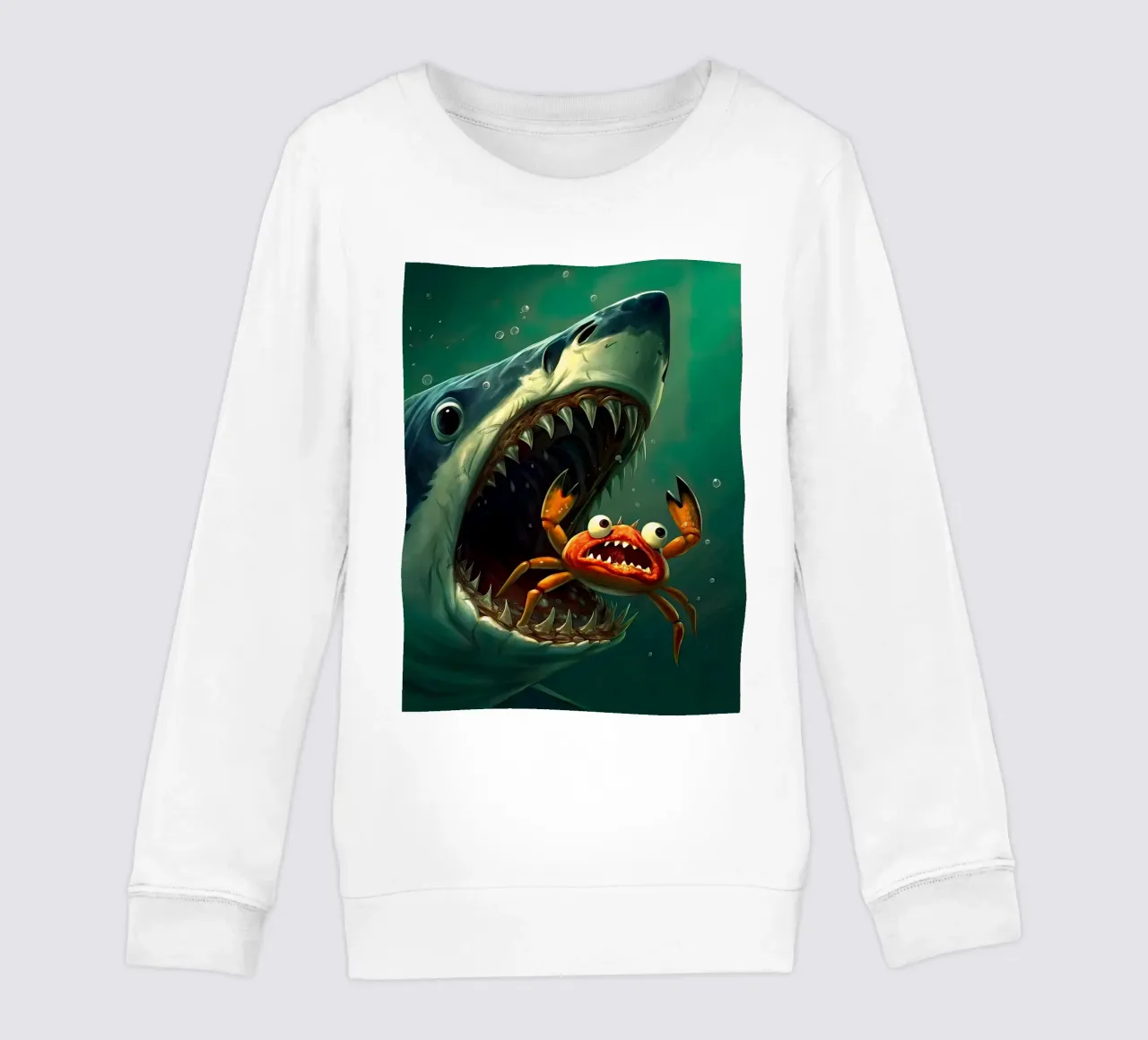 hungry shark kids sweatshirt by 🎁 ARTVI-SHOP