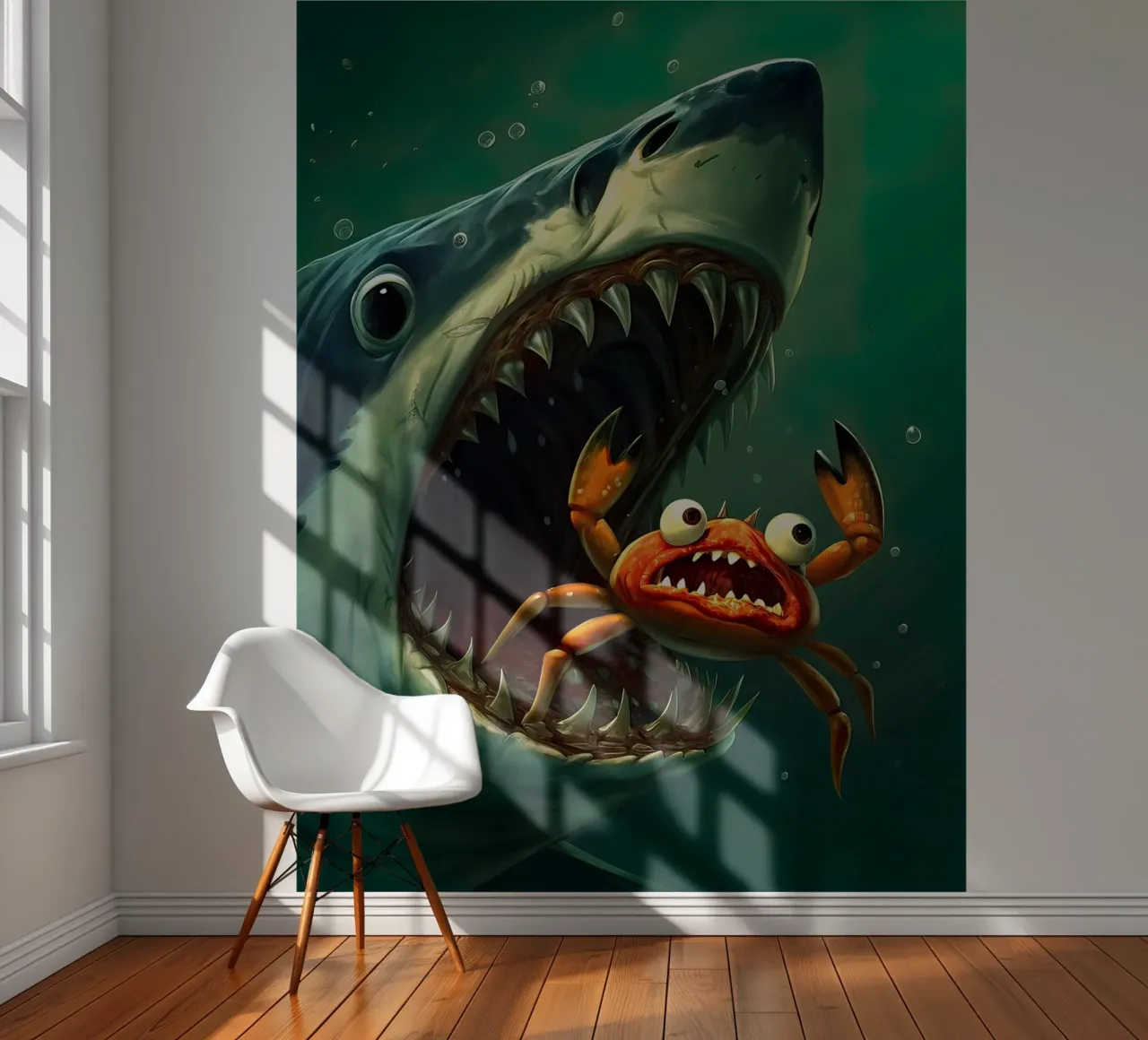 hungriger Hai Fototapete von 🎁 ARTVI-SHOP