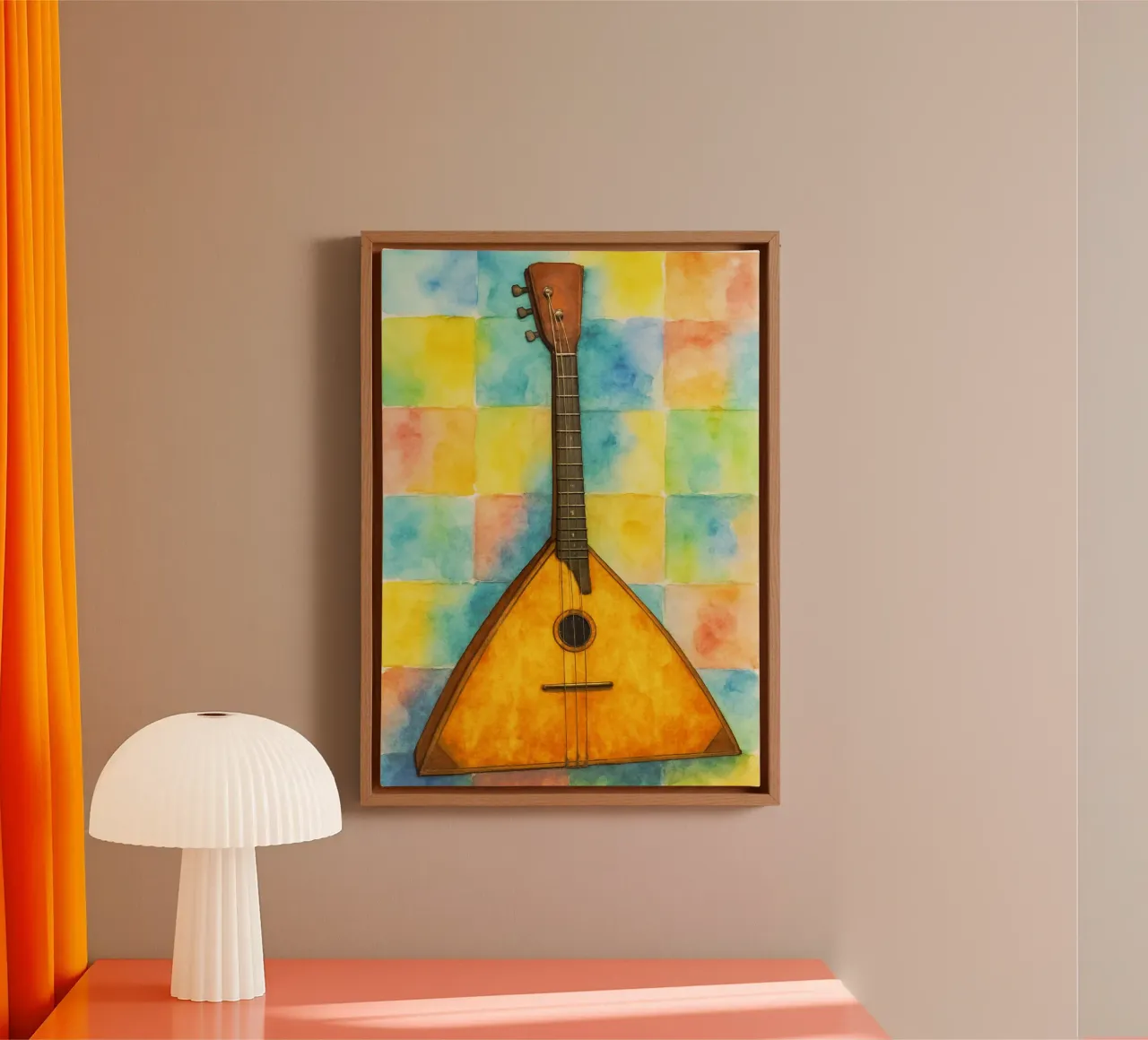 Balalaika verbeelding schilderij tekening kunst canvas met Baklijst van the gendels