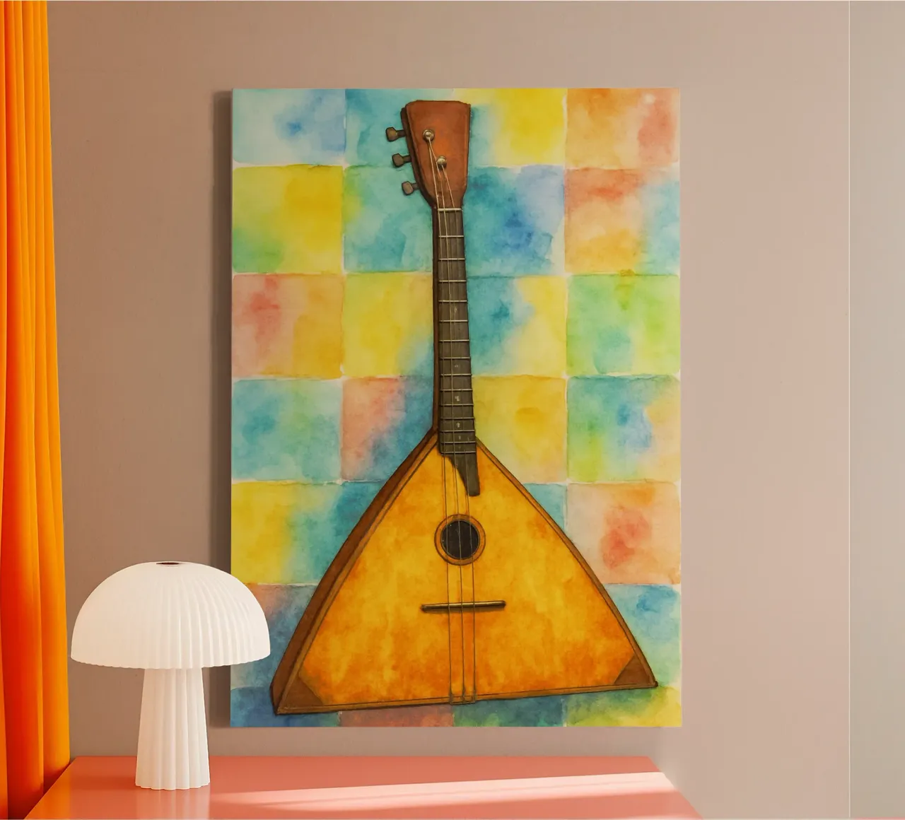 Balalaika verbeelding schilderij tekening kunst canvas met Baklijst van the gendels