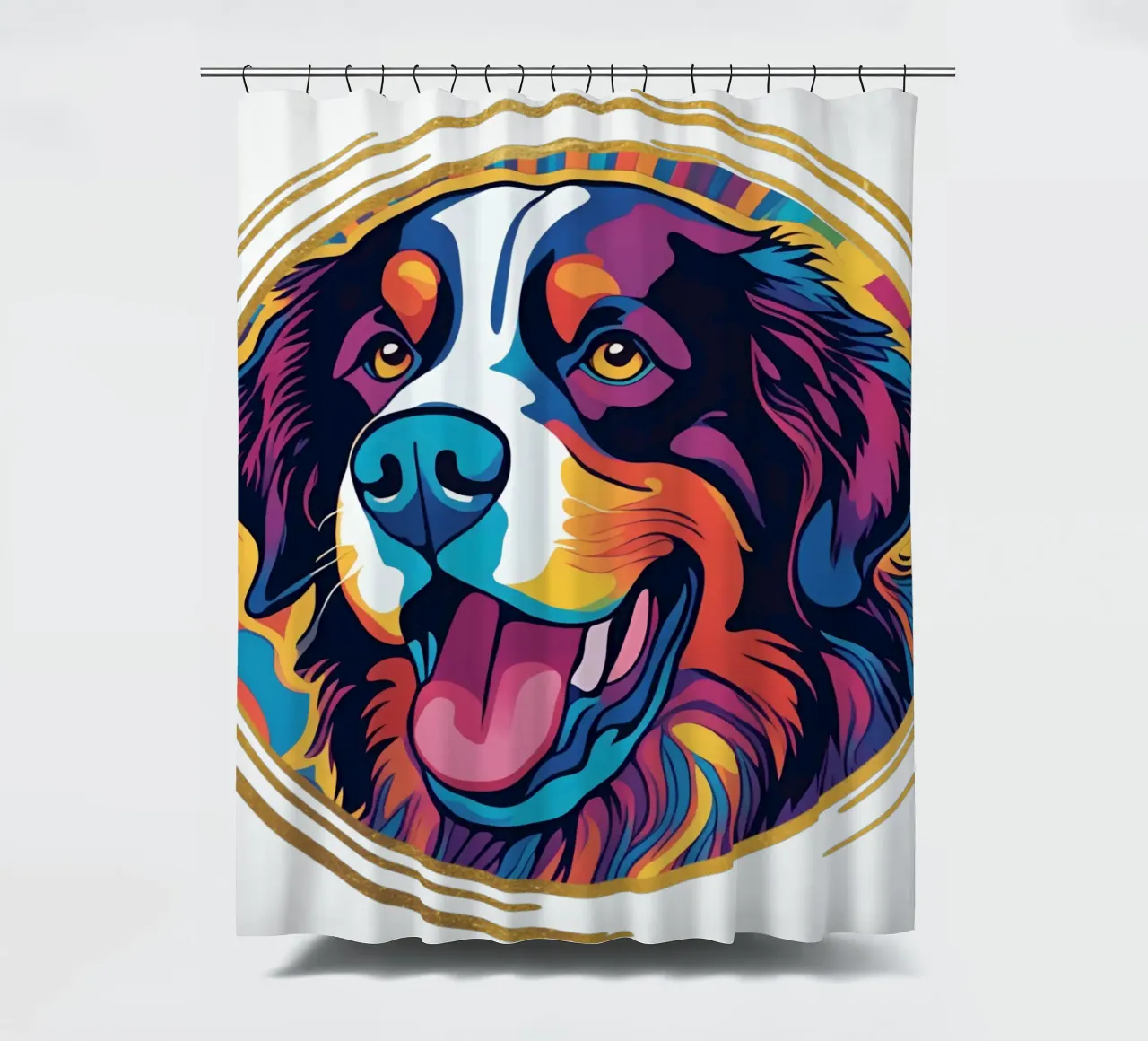 Bernersennen in Bunt #34 shower curtain by Yumis.Beargang.and.Me
