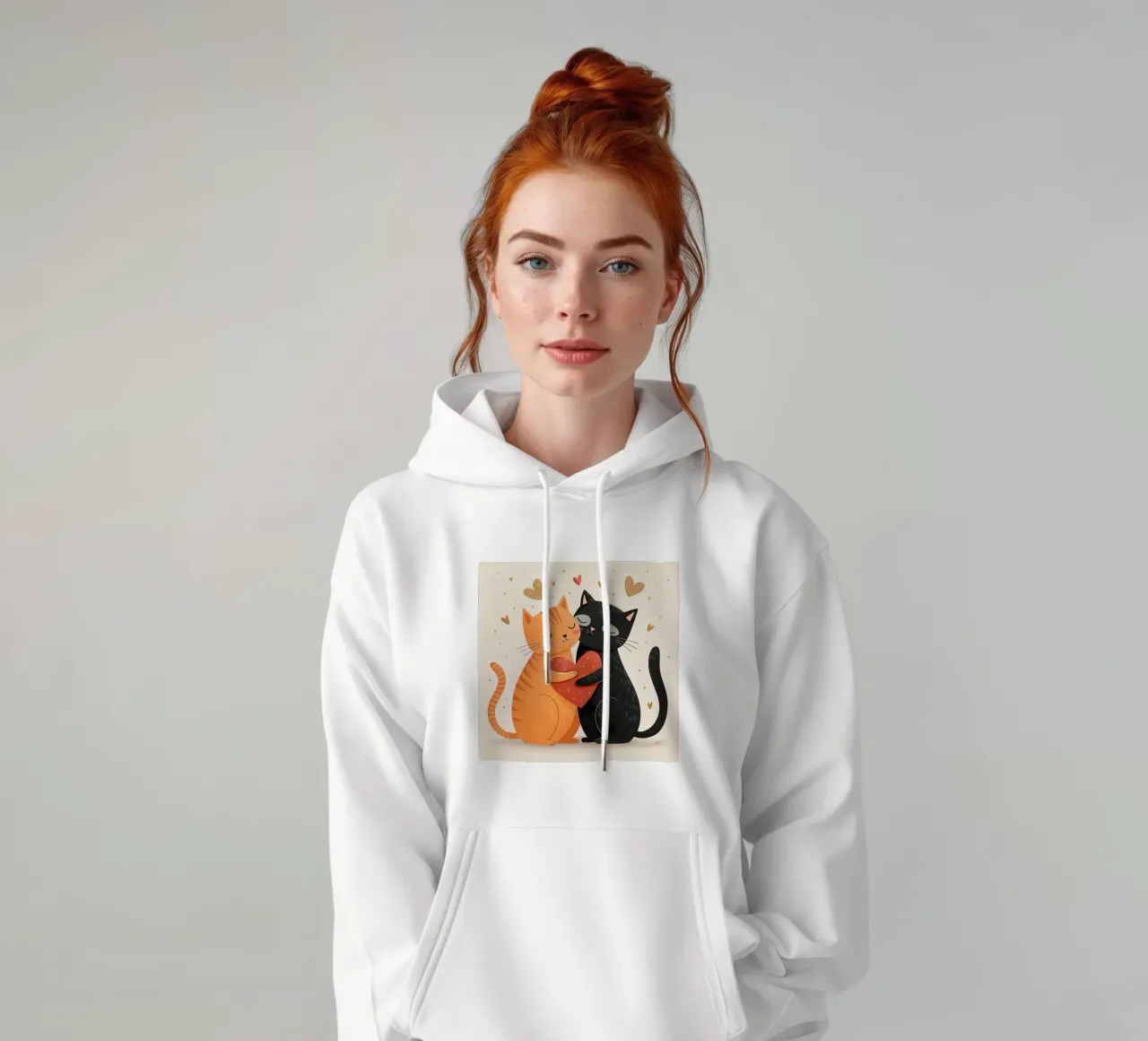 Verliebte Kätzchen Hoodie von 🐹 BABY ART PRINTS