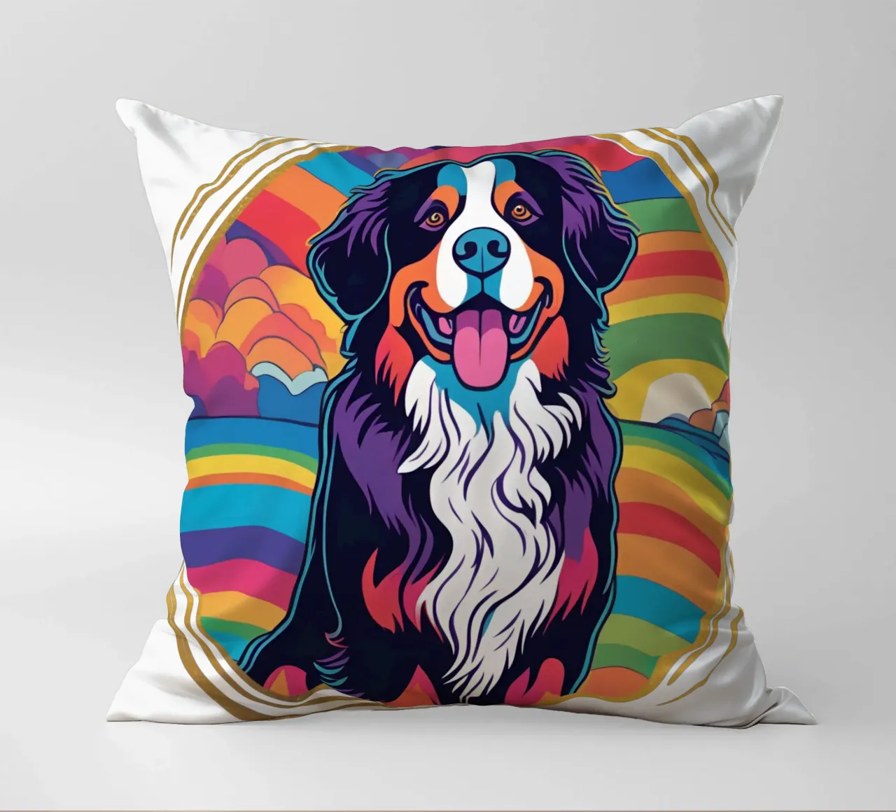 Bernersennen in Bunt #35 decorative cushion by Yumis.Beargang.and.Me