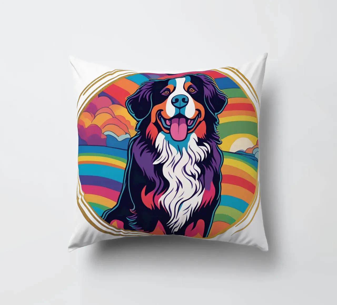 Bernersennen in Bunt #35 decorative cushion by Yumis.Beargang.and.Me