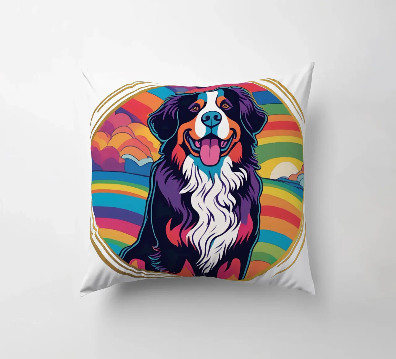 Bernersennen in Bunt #35 decorative cushion by Yumis.Beargang.and.Me