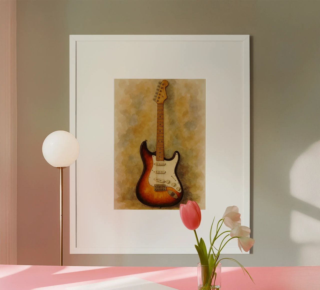 electric guitar imagination painting art poster by the gendels