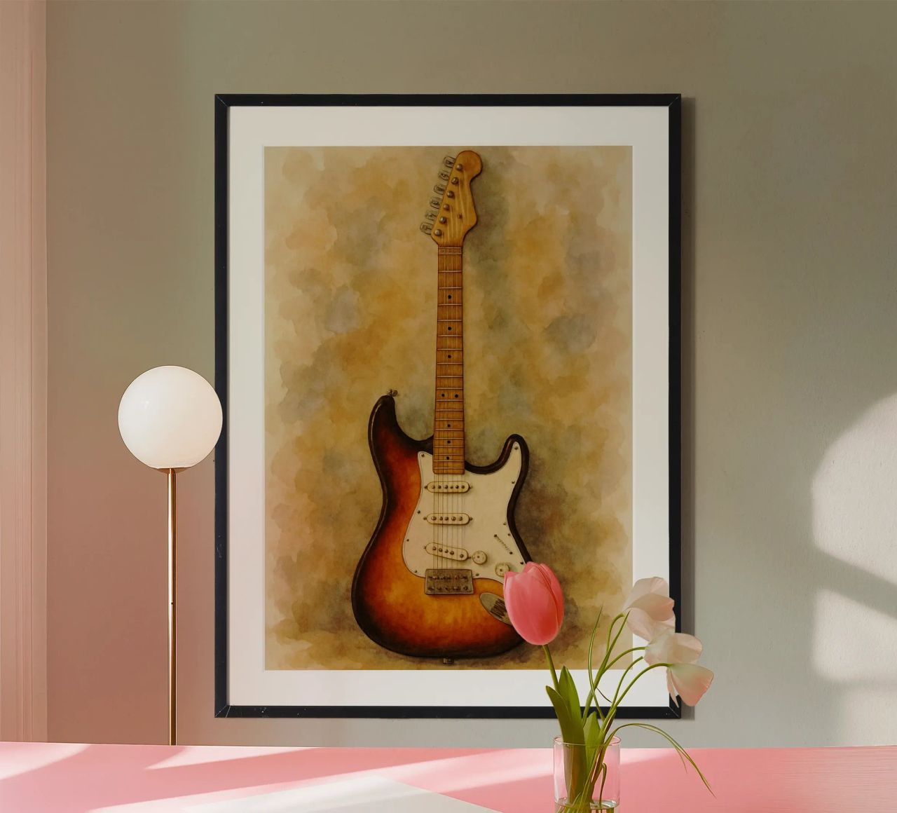 electric guitar imagination painting art poster by the gendels