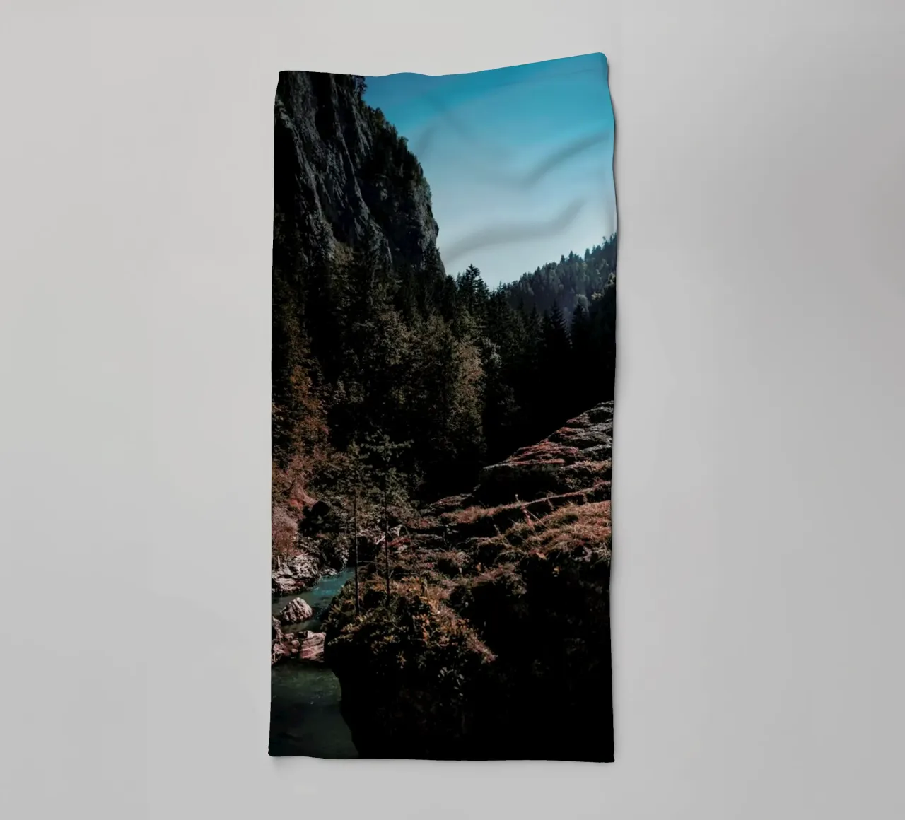 Mountain River towel by Sebastian Hilgetag