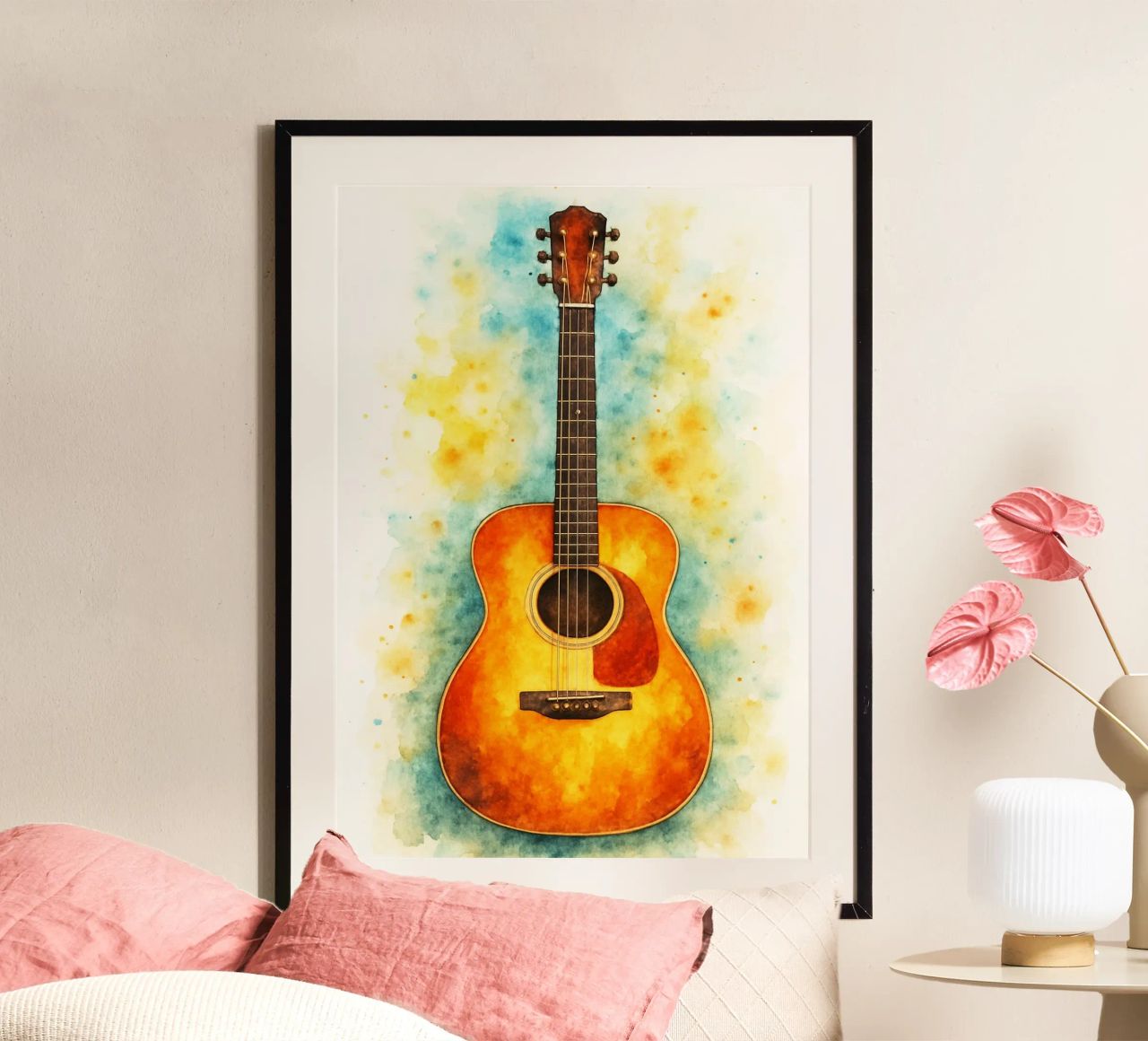 guitar imagination painting art poster by the gendels