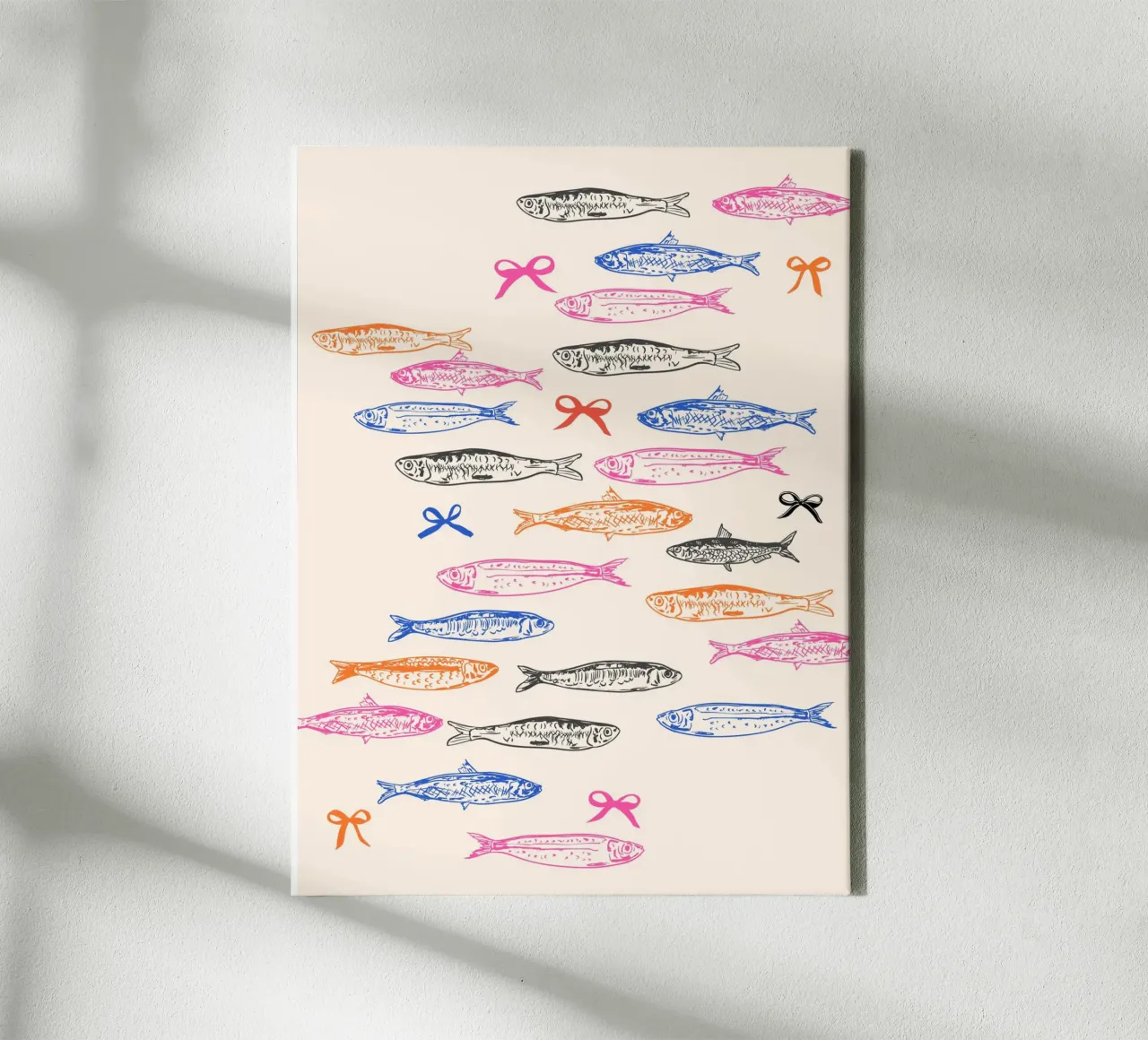 Retro Pastel Sardientjes Coquette canvas met Baklijst van EDMPROJECT