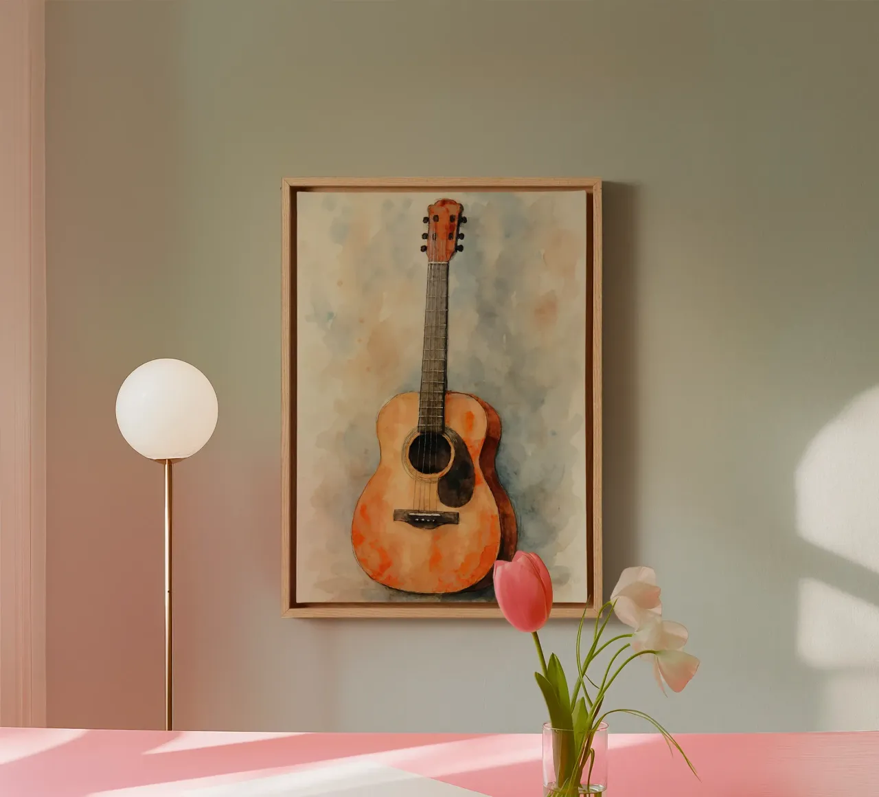 chitarra immaginazione pittura disegno arte tela con Cornice a cassetta da the gendels