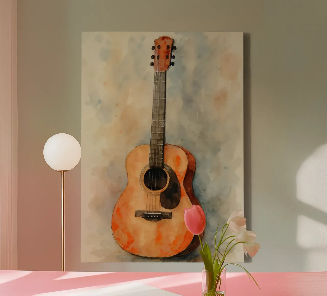 chitarra immaginazione pittura disegno arte tela con Cornice a cassetta da the gendels