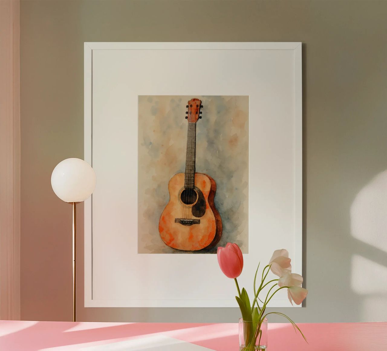 guitar imagination painting drawing art poster by the gendels