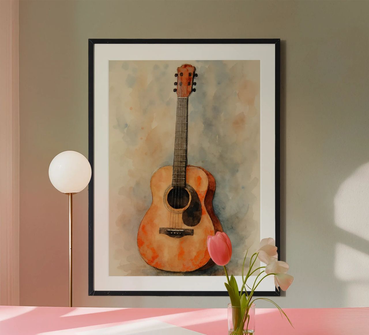guitar imagination painting drawing art poster by the gendels