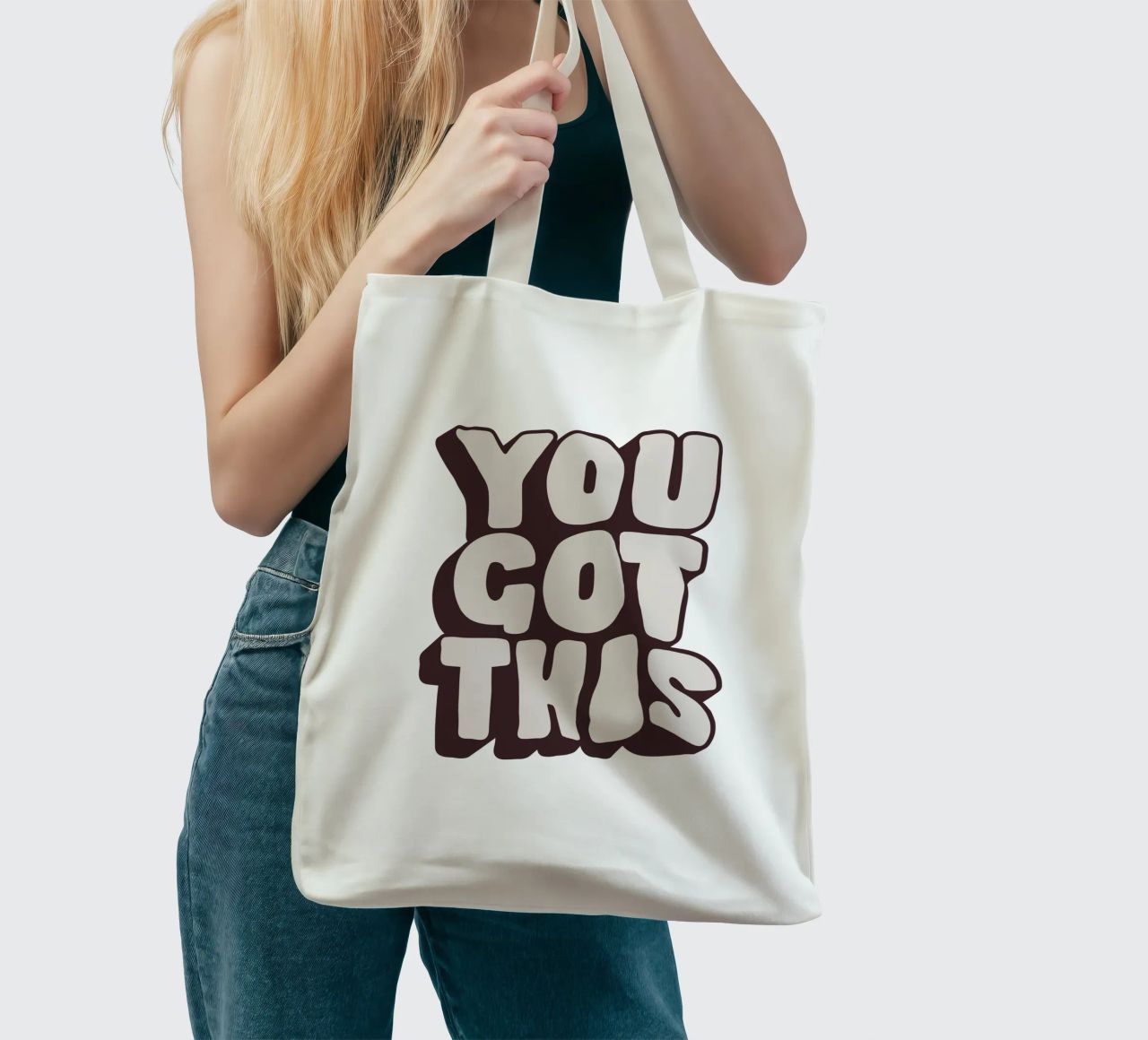 Impression Typographique Motivationnelle Noir Blanc Rouge tote bag de THE MOTIVATED TYPE