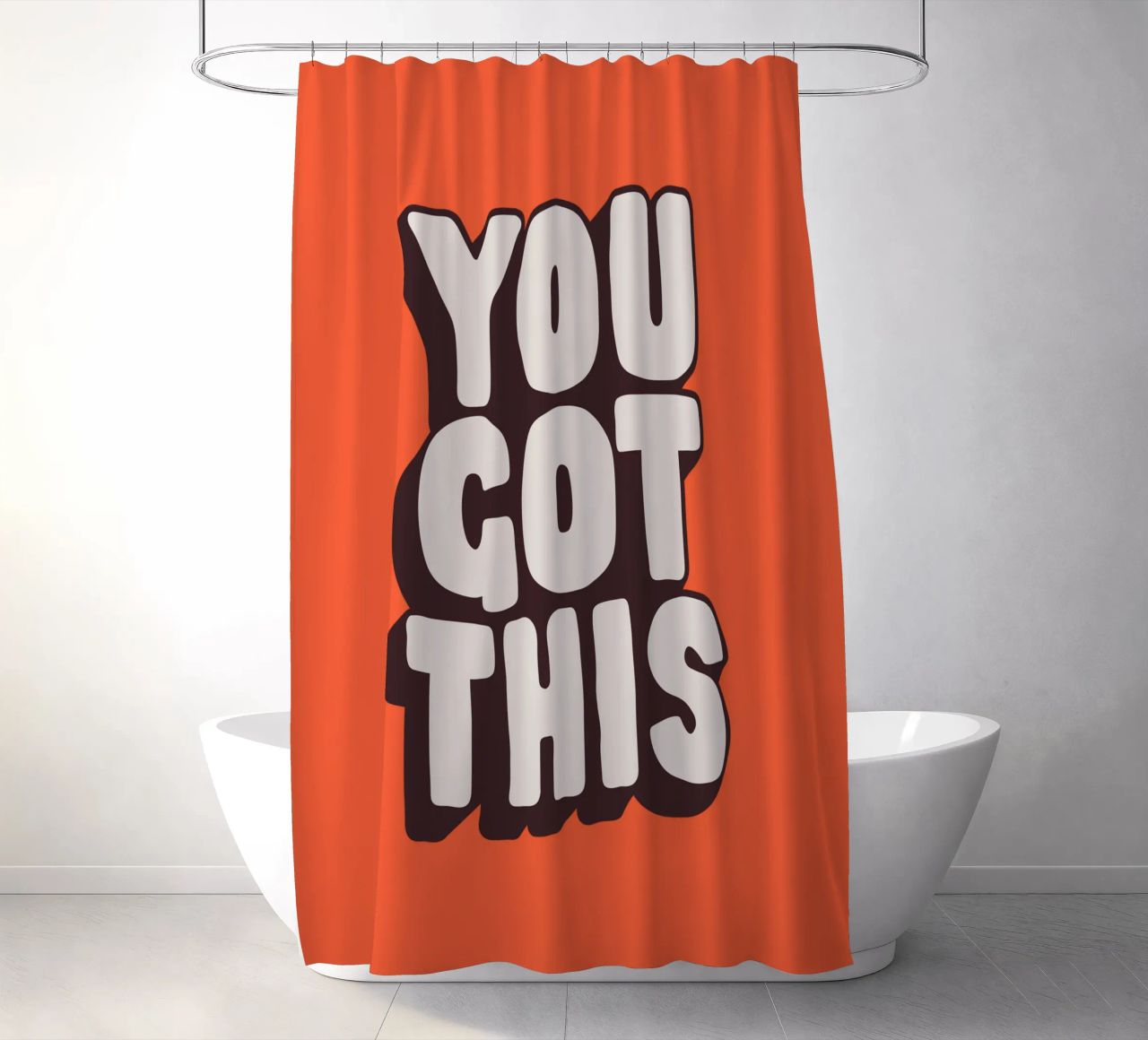 Impression Typographique Motivationnelle Noir Blanc Rouge rideau de douche de THE MOTIVATED TYPE