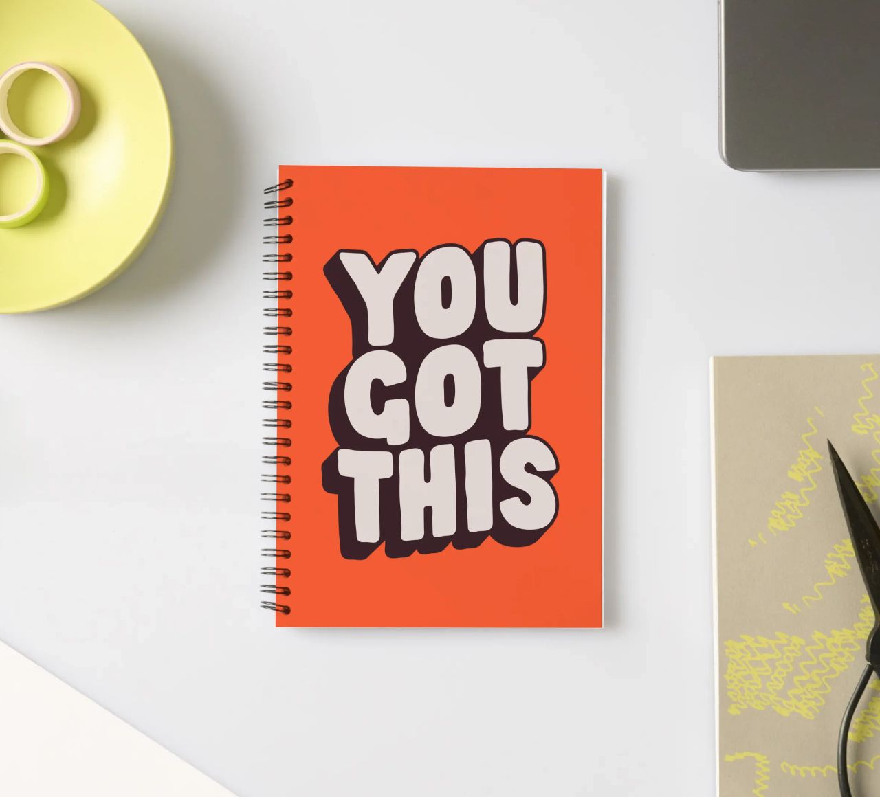 Impression Typographique Motivationnelle Noir Blanc Rouge carnet à spirale de THE MOTIVATED TYPE