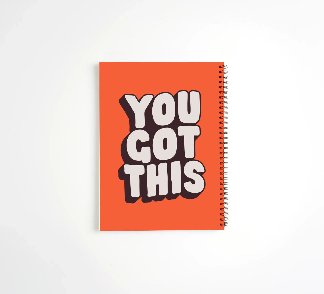 Impression Typographique Motivationnelle Noir Blanc Rouge carnet à spirale de THE MOTIVATED TYPE
