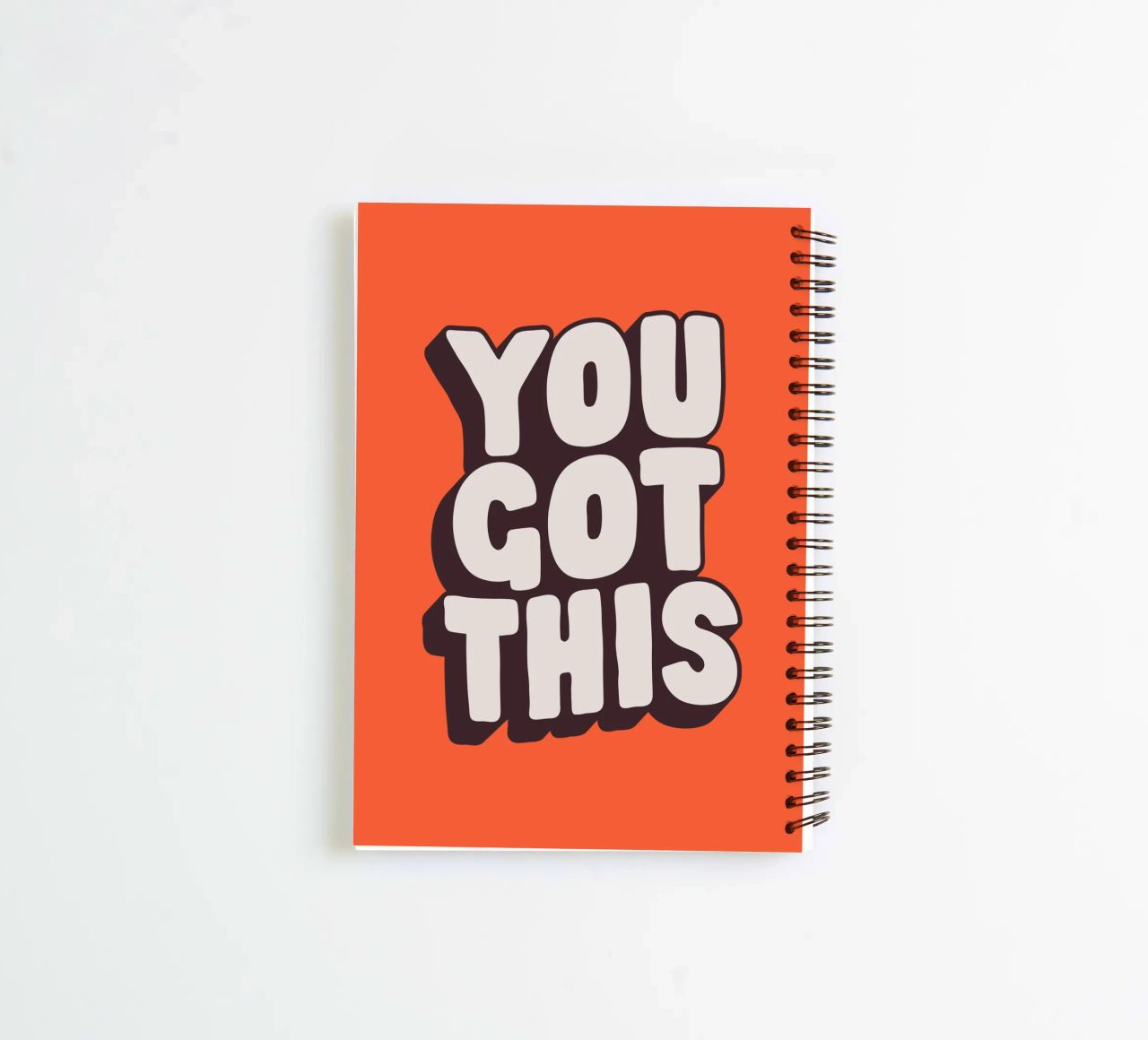 Impression Typographique Motivationnelle Noir Blanc Rouge carnet à spirale de THE MOTIVATED TYPE