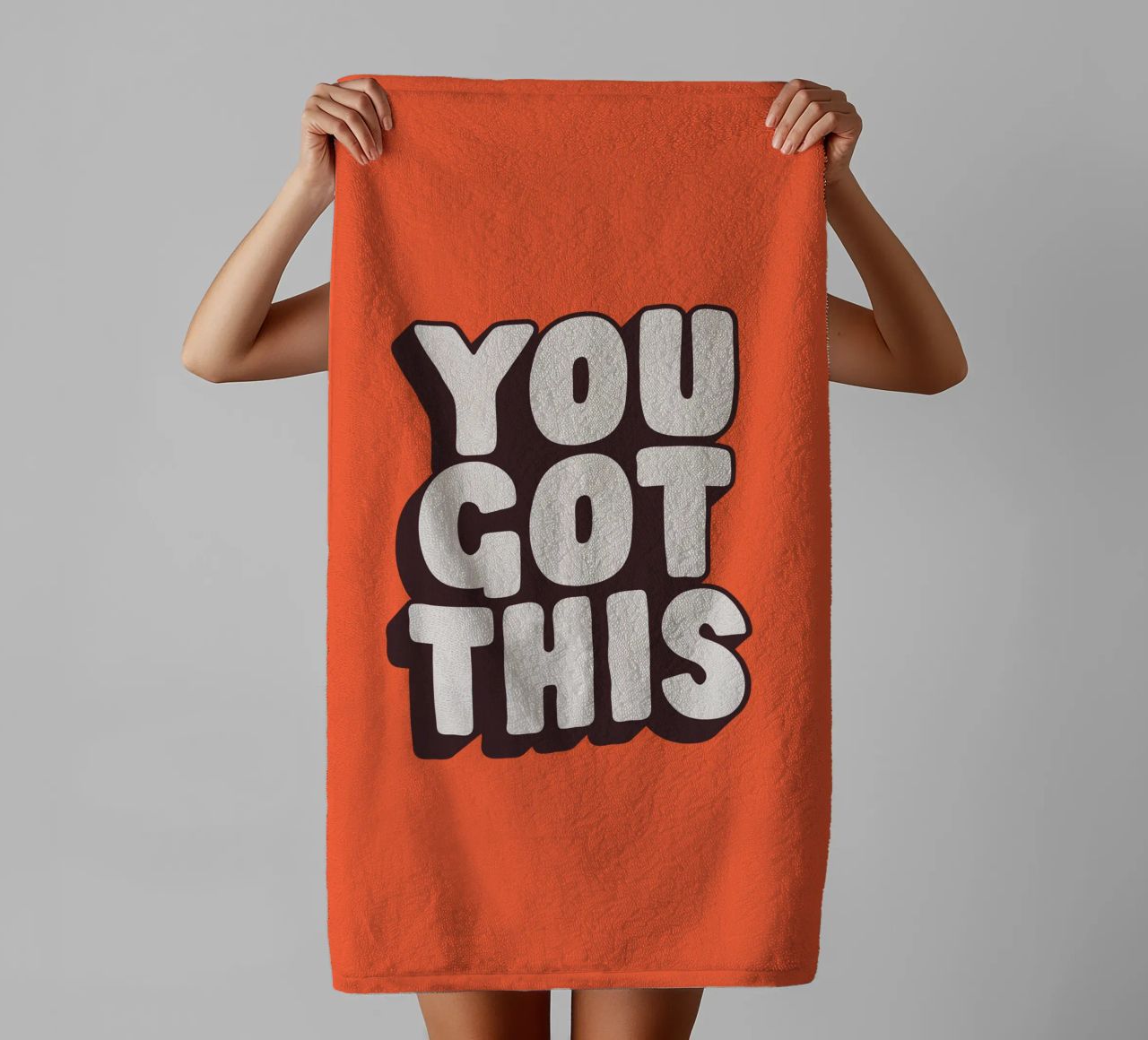 Impression Typographique Motivationnelle Noir Blanc Rouge serviette de bain de THE MOTIVATED TYPE